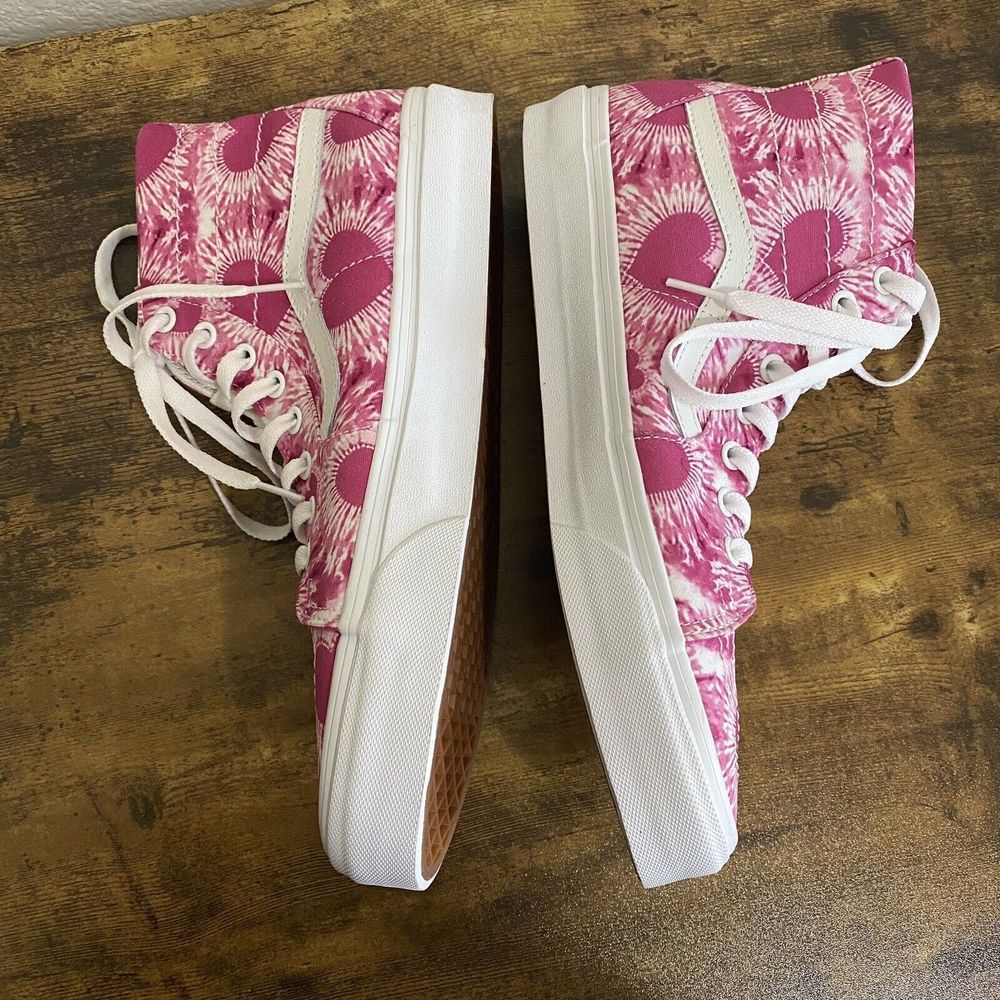 Vans SK8-Hi Tapered Heart Print Sneakers Pink Size M10 W11.5 SB7 - Picture 4 of 8